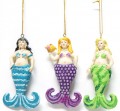 3-Asst Resin Mermaid Ornaments (12 Pieces)