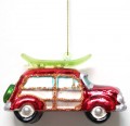 Glass Woody with Surfboard Ornament 