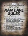 Man Cave Rules Metal Sign