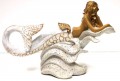 Gold Resin Mermaid Resting